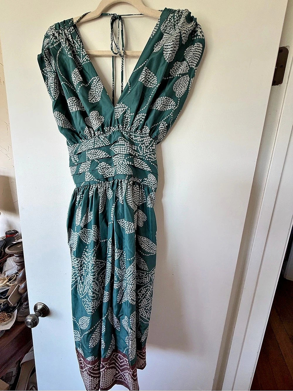 BCBGMAXAZRIA Printed Dress Green & White Size 2